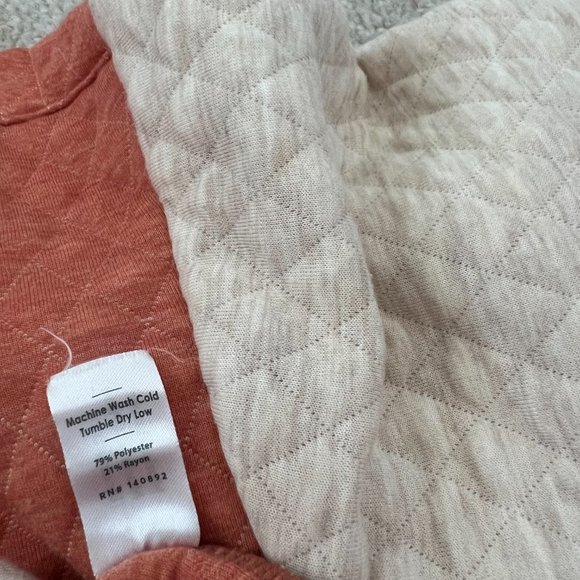 Marine Layer Quilted Pullover Zip Up Sweatshirt Top XL - Picture 7 of 7